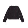 Jordan Contrast Stripe Crew Neck Pullover Long Sleeve Sweatshirt Women Tops Black DJ2624-010