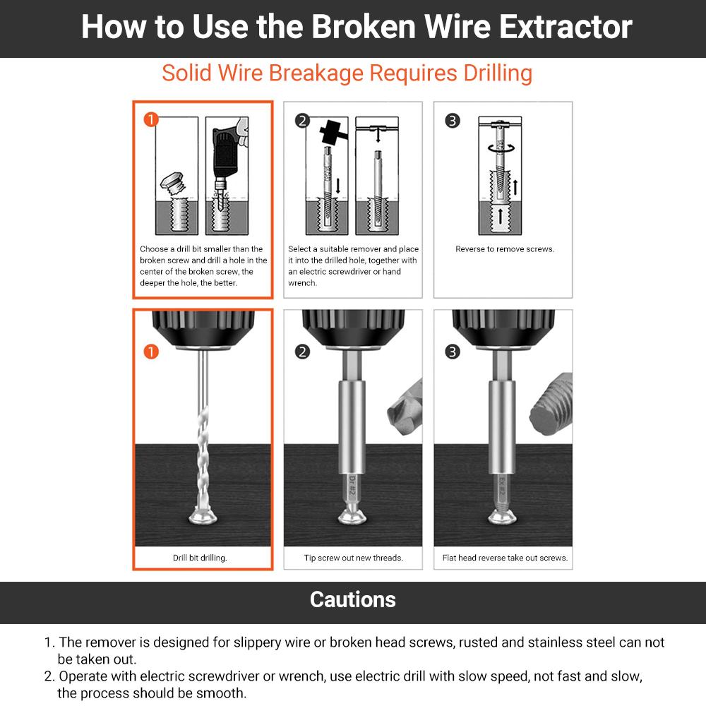 Set of 12 Damaged Screw  tractors, Split Screw Removal Kit for Broken  s, Nuts, Studs, Fittings,  traction Tool with 2 Bit Holders