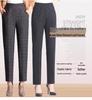 Fleece Pants for Middle-Aged & Elderly Women: Elastic Waist, High-Waisted, Straight-Leg, Loose Fit for Spring & Autumn Wear.