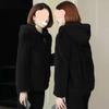 Coral fleece jacket women's short autumn and winter new small thickened hooded sweater jacket large size thin
