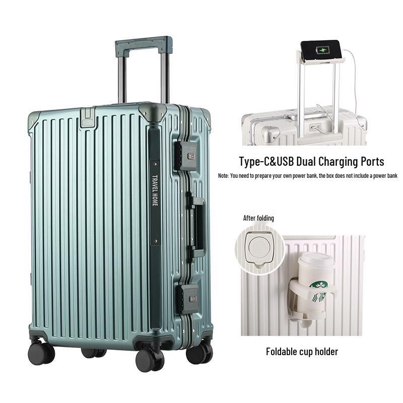 20-calowy Wielofunkcyjny Bagaż Podręczny Wysokiej Jakości z Kółkami Hamulcowymi i Ładowarką