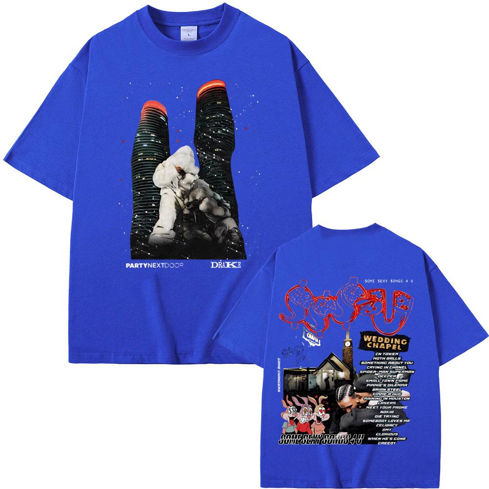 Rapper PARTYNEXTDOOR & Drake Some Sexy Songs 4 U SSS4U 2025 Double Sided Print T Shirts Men Fashion Hip Hop Oversized T-shirts