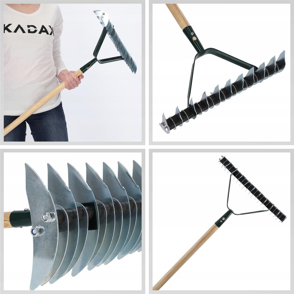 KADAX Rasenlüfter Handvertikutierer Gartenspikes 170 cm doppelseitig