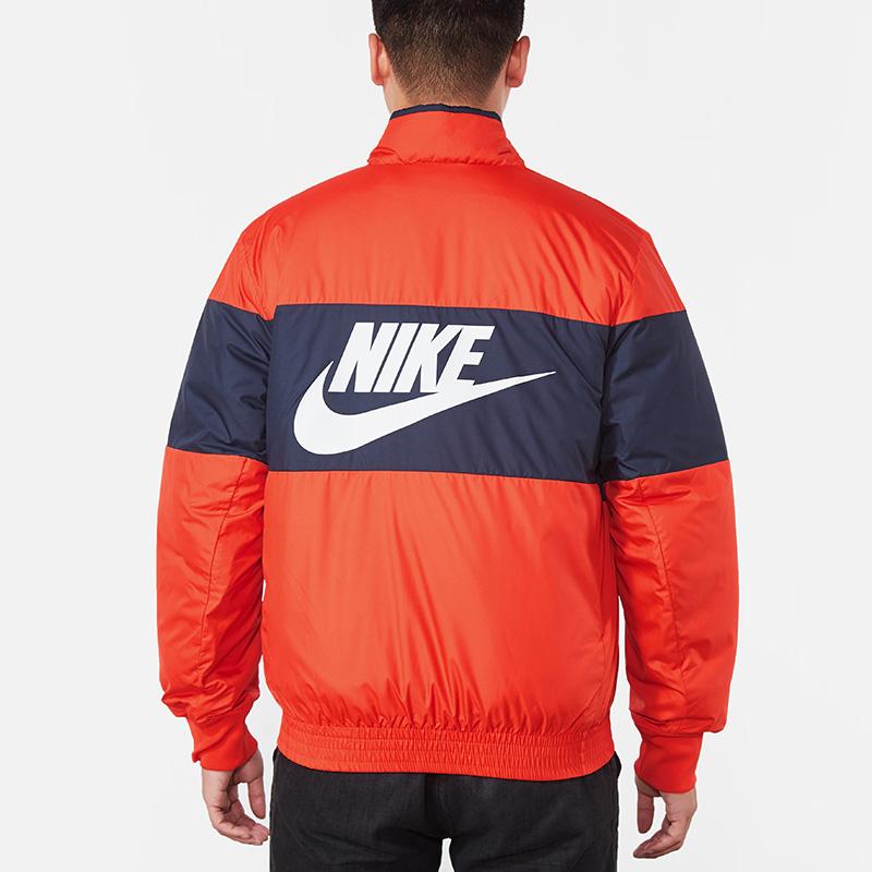 Nike Sports Casual Warm Color Block Jacket Men Jackets Red AJ1021-634