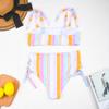 Bikini z wysokim stanem seksowne bikini zestaw w paski strój kąpielowy dla kobiet damski strój kąpielowy bandeau strój kąpielowy kostiumy kąpielowe SexyBiquini