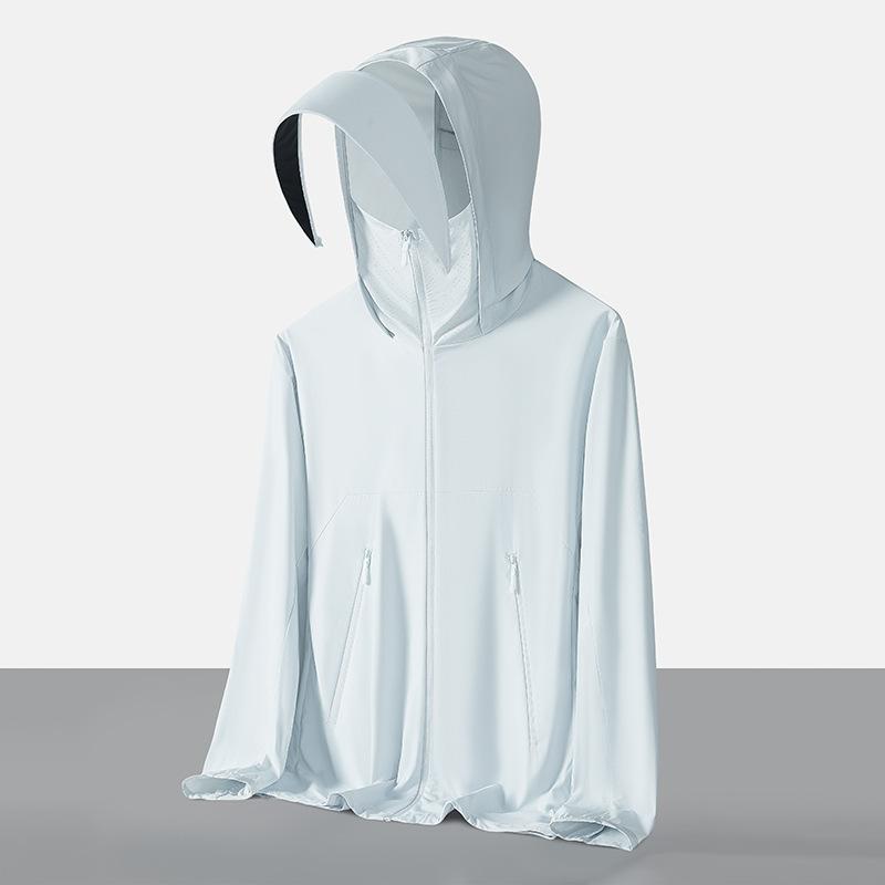 Large brim sunscreen clothes for men and women's new UV protection outdoor sports cycling breathable fishing clothes ice silk jacket