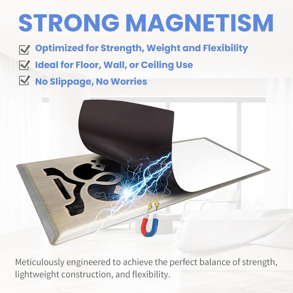 High Strength Magnetic Vent Cover for Home 3 Pack (4.84" x 10.83") for Floor, Wall and Ceiling Steel Registers, Home and RV - White