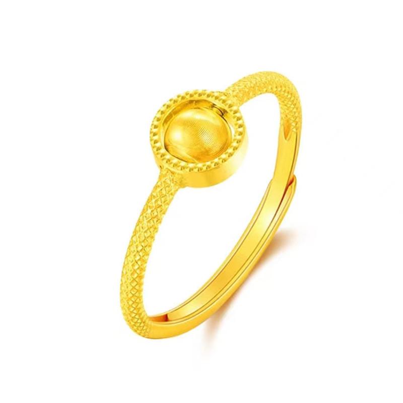 Beautifully Crafted Brass Gold Plated Cat Eye Bead Ring Perfect Gift For Her