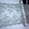 23cm wide Elastic Lace, Black Corded Spandex Sewing Mesh Lace Fabric for Lingerie, Bra, Underwear, Dress, Garment & Crafting