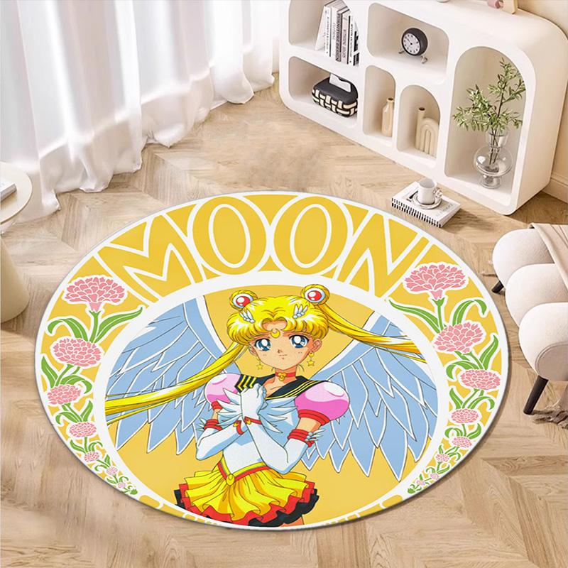 Cute Cartoon Theme Sailor Moon Tsukino Usagi Cartoon Rug Multifunctional Household Anti-slip Decorative Door Mat, Outdoor Floor Mat, and Carpet Q12