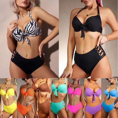 Vienspalvis maudymosi kostiumėlis su aukštu juosmeniu, kietu kietu krepšiu, bikini iš plieno Tutor