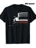 Men'S And Women'S Legendary 911 Silhouette T-Shirt, Iconic Red And White Striped Design, Short-Sleeve Crew Neck, Casual Tee, Suitable for All-Season C
