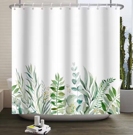 Elegant Floral Butterfly Shower Curtain – Waterproof Bathroom Decor with Tropical Plants, Multiple Sizes 90x180cm - 300x180cm