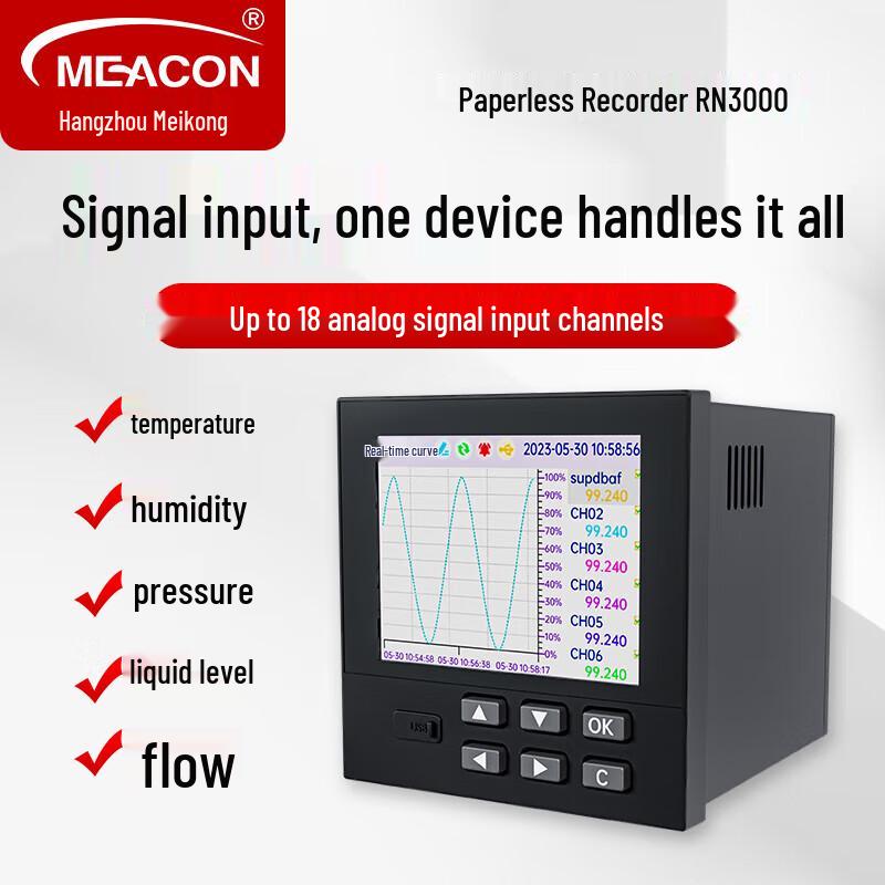 Meacon RN3000 Paperless Data Recorder 96x96mm