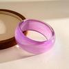 Y2K Boho Vintage Resin Bangle Women Wide Round Bracelet Dopamine Color Statement Wrist Jewelry For Daily Party Wear Accessories