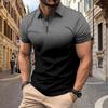 Men'S Short Sleeve Zipper Polo Shirt Interface Color 3D Printing Business Fashion Casual Shirt