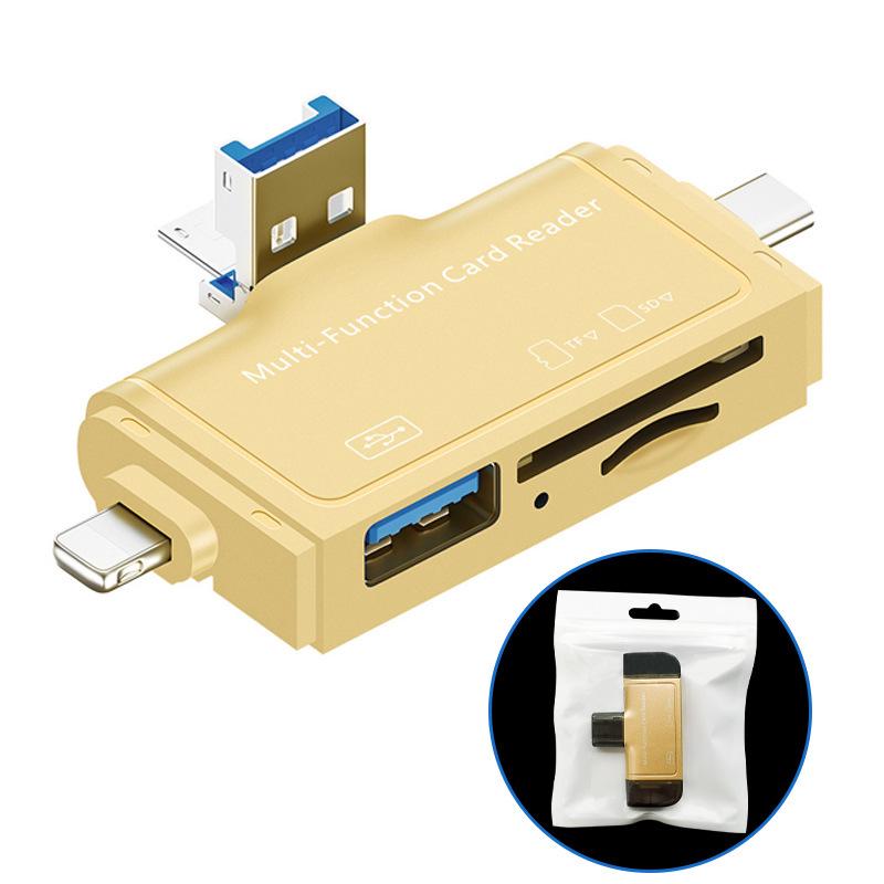 Multi-Function 7-in-1 OTG Card Reader for USB, Type-C, Android, and Computers