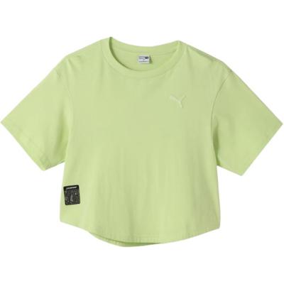 Camiseta Feminina de Manga Curta com Gola Redonda, Moda, Respirável, Dopamina, Tops, Verde 628765-35