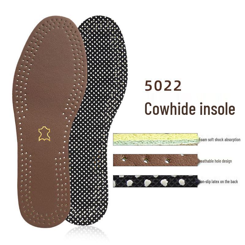 Solette antiscivolo spesse in pelle di vacchetta disponibili a magazzino: resistente all'usura, assorbe il sudore, traspirante, flessibile, tagliabile.