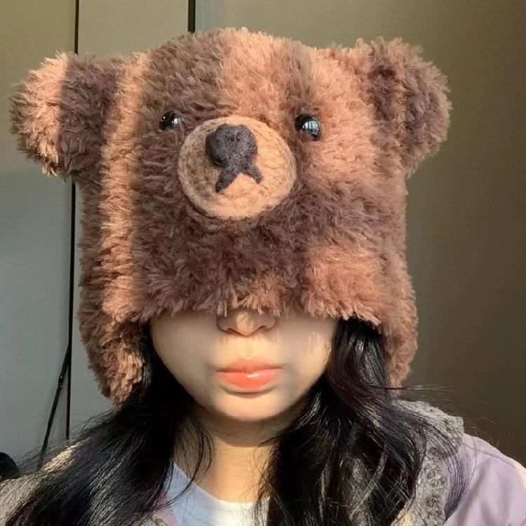 Simple Street Hat Trendy Portable Hat Casual Long Plush Hat Windproof Warm Hat for Everyday Wear