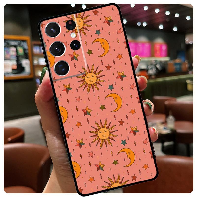 Sun And Moon Star Phone Case For Samsung Galaxy S24 Ultra S20 S21 S22 S23 S25 Ultra S9 S10 Plus S25 FE Cover