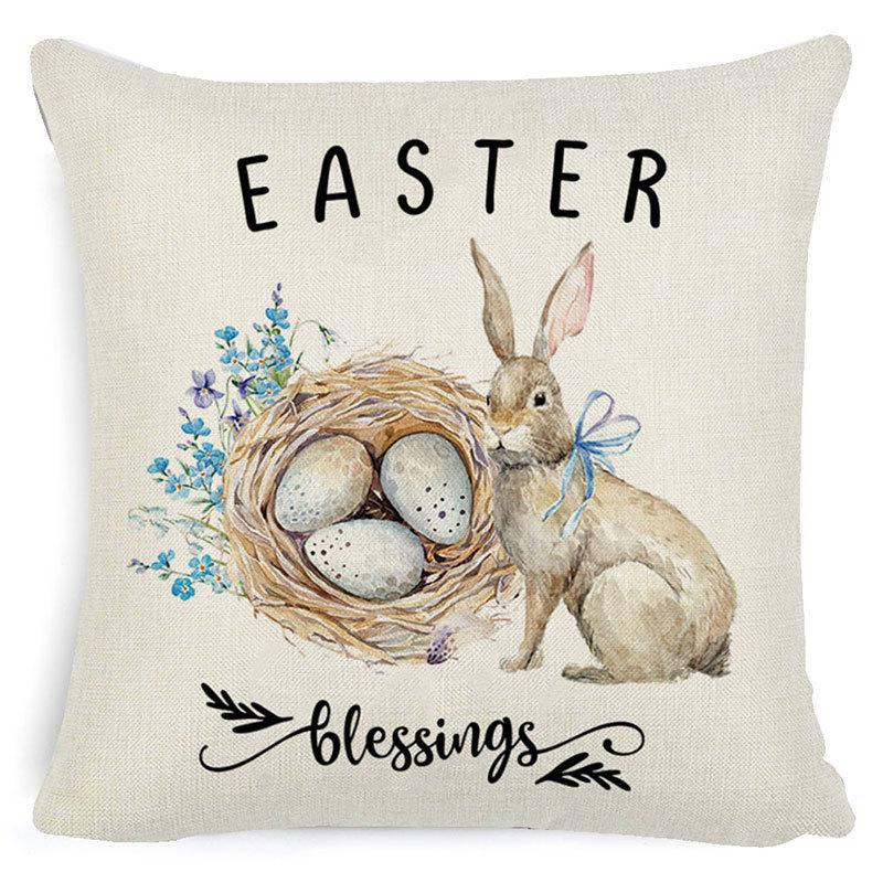 Pillowcase Easter Pillowcase Cartoon Truck Garland Rabbit Egg Animal Plaid