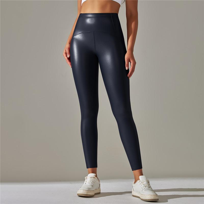 Auroth Plus Velvet PU Leather High Waist Winter Legging Thicken Warm Leggings Hip Lift Tummy Pencil Pants
