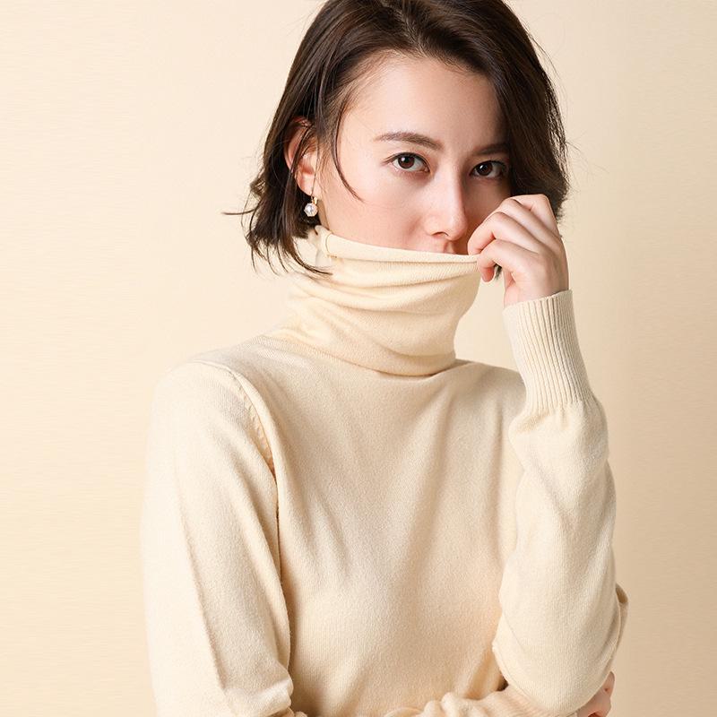 2024 Autumn/Winter Women's Korean Style Slim Fit Knitted Sweater with Pile Collar