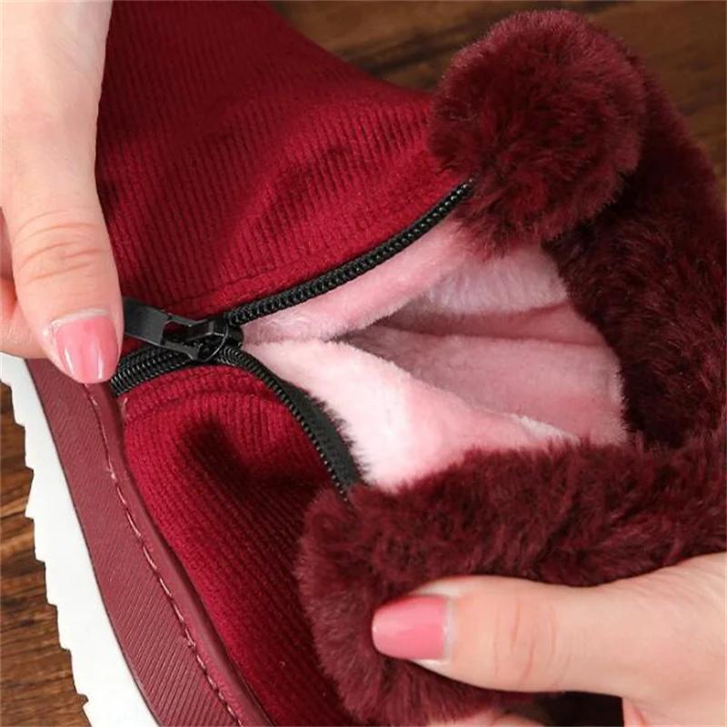 Middle aged and elderly Boots Unisex Winter Shoes Warm Snow Boots Anti slip zipper Casual Shoes Plush indoor Outdoor Ankle Boots