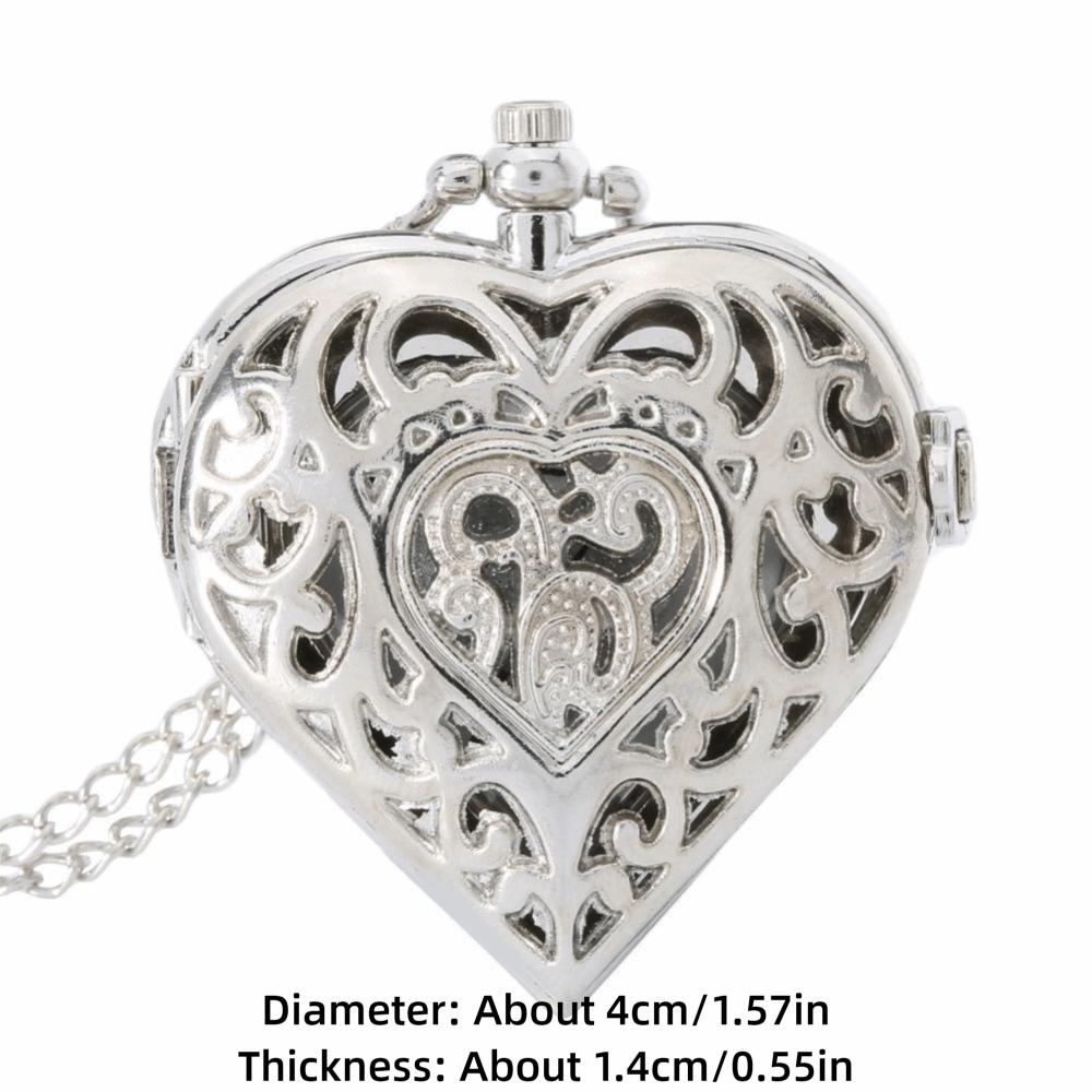 Herzförmige Halskette Uhr Quarz-Anhängeruhr Exquisite Taschenuhr Modeaccessoires
