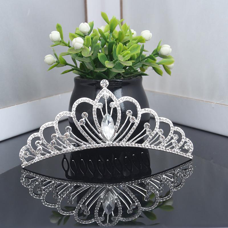 Children'S Crown Little Princess Rhinestone Hair Comb Little Girl Birthday Gift Children'S Show Hair Accessories Headdress