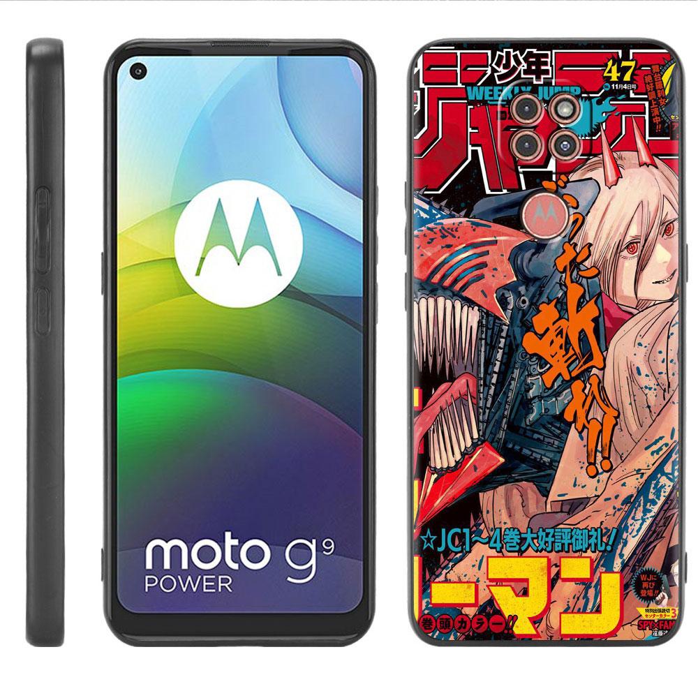 Black Luxury Case For Motorola G30 G60 G50 G22 G200 G9 G8 Play Power One Fusion Plus Edge 20 Fundas Cover Anime Chainsaw Man