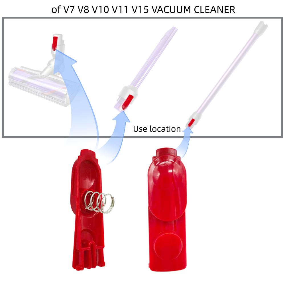 Cleaning Head Clip Latch Button Replacement for V7 V8 V11 V11 V11, Vacuum Cleaner Extension Wand Tube Button (with Spring)