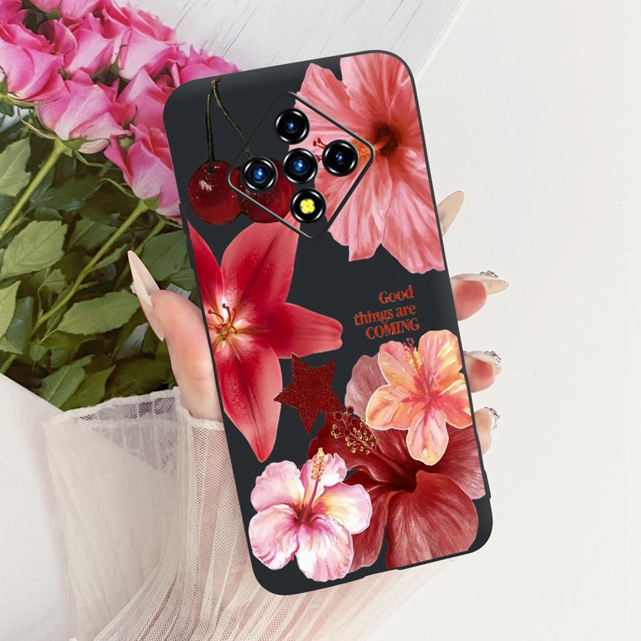 For Infinix Zero 8 Case X687 Stylish Flowers Butterfly Painted Cover Soft Slim Phone Case For Infinix Zero 8i Zero8 i X687B Bags