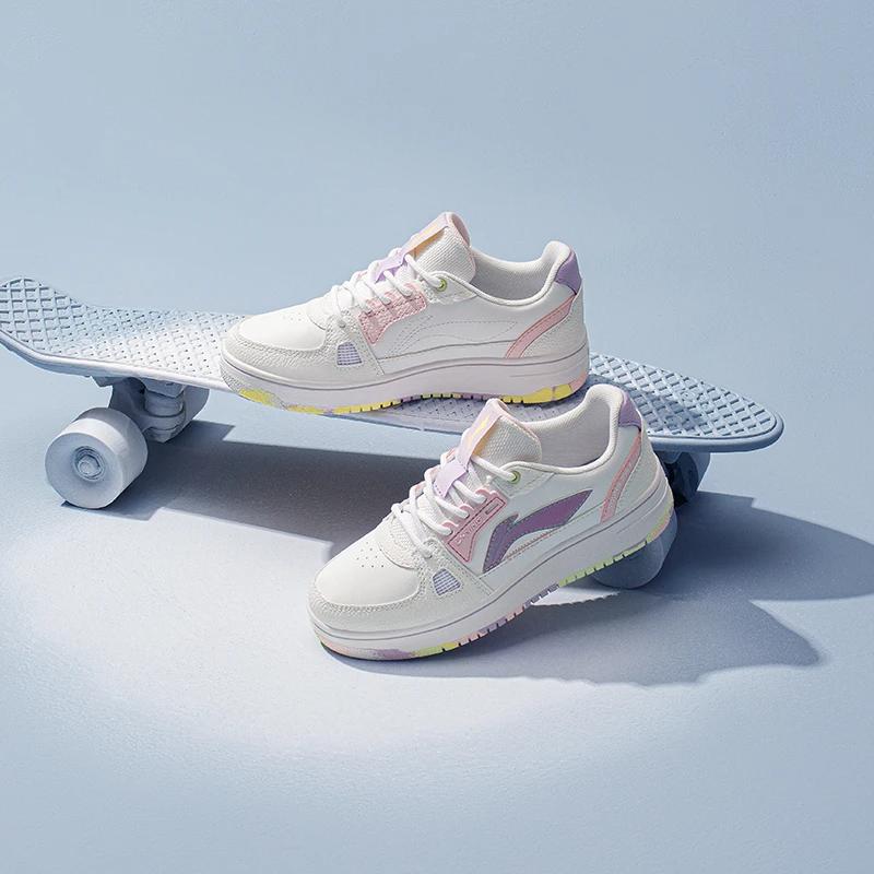 Li-Ning Cloud Anti-Kick Anti-Slip Shock Absorbing Wear-Resistant Breathable Supportive Lightweight Low-Top Skate Shoes Kids Sneakers YKCS096-66