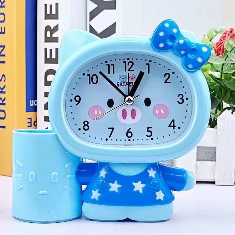Ceas de alarmă albină și suport pentru pixuri: Drăguț, la Modă, Design Cartoon pentru Noptieră - Ideal pentru Studenți și Copii.