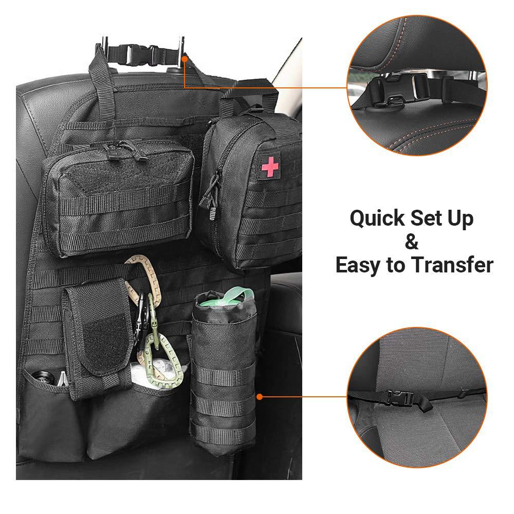 Car Seat Back Organizer Tactical Molle Car Seat Organizer Storage Bag Universal Self-driving Hunting Seat Cover Bag Accessories
