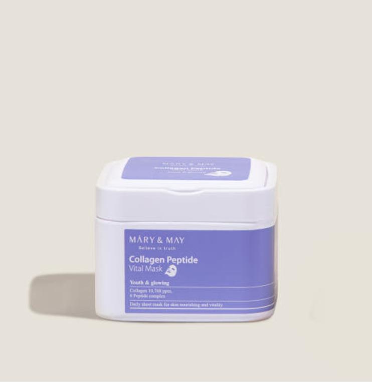 MARY&MAY Collagen Peptide Vital Sheet Mask – 30 Sheets
