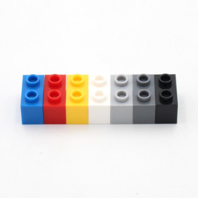 Non-Toxic 120Pcs Technology 32064 Brick 1X2 With Axle Hole Thick Model Building Blocks Compatible Accessories Parts Mechanical Science