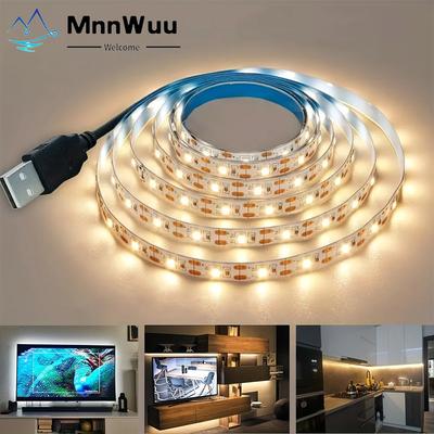 Striscia LED USB 5V Lampada flessibile calda/bianca Decorazione natalizia per retroilluminazione TV Illuminazione fai-da-te Camere da letto Armadi Cucine