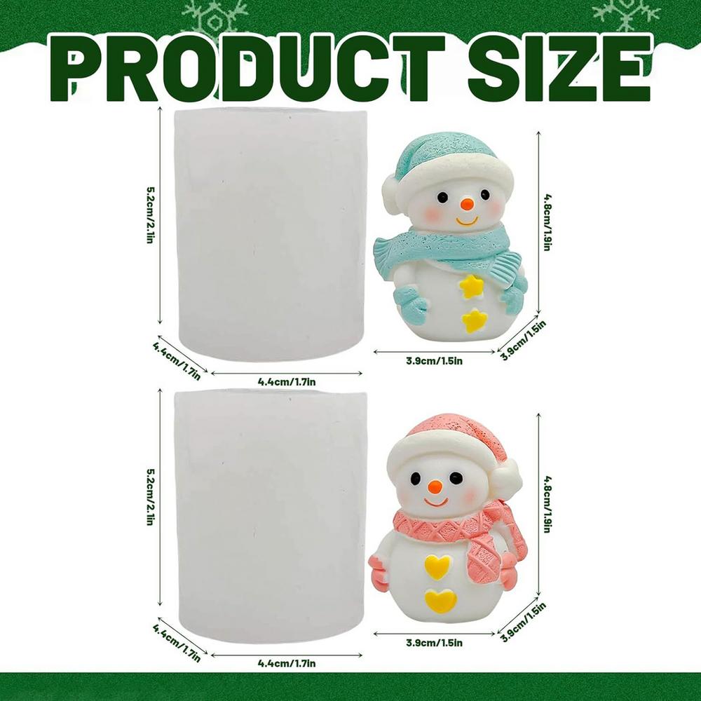 

Christmas Snowman Molds Reusable 2 Pieces Silicone Christmas Molds Resin Casting for Soap Plaster Home Decor Party Art Projects