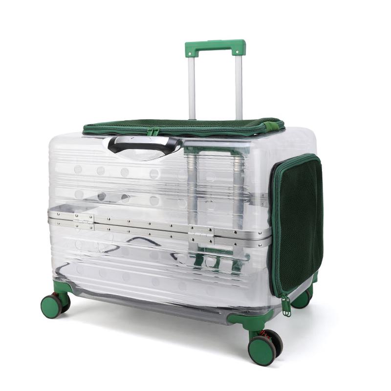 Прозрачная дорожная сумка-тележка для питомцев