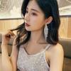 S925 Silver Needle Korean Fashion Diamond Tassel Earrings for Women