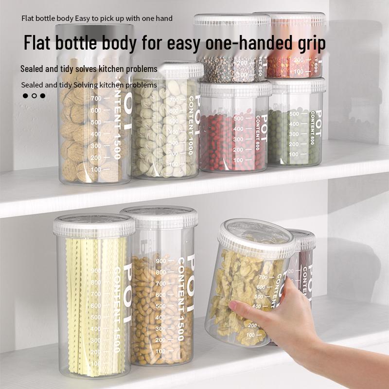 Food-Grade Plastic Storage Jar with Lid for Cereal, Grains, Coffee, & Tea