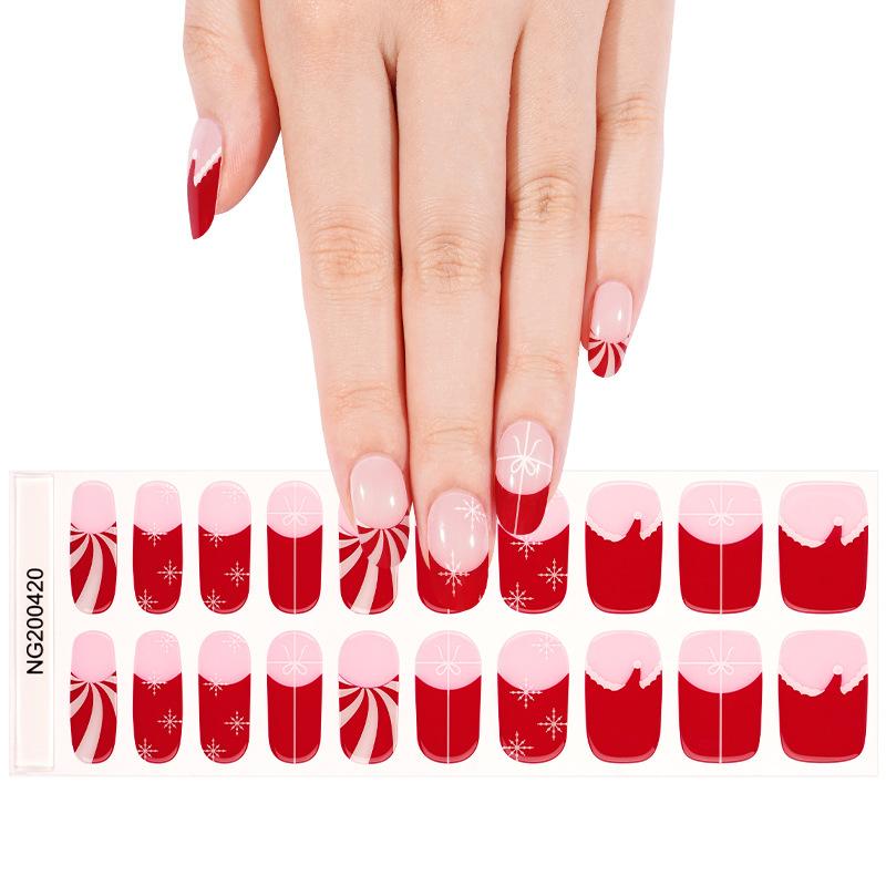 Christmas Gel Nail Patch Nail Polish Film Cute Santa Nail Patch Nail Patch Nail Patch Nail Patch Full