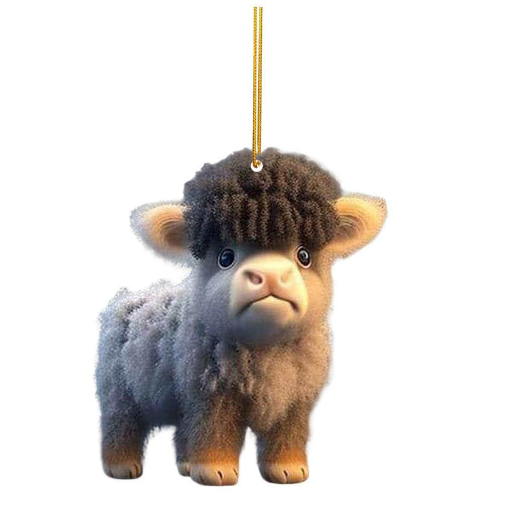 Kreskówkowa Krowa Uroczy Wiszący Wisiorek Dekoracja Domowego Drzewka Bożonarodzeniowego Wisiorek do Samochodu Kreatywne Akcesoria Dekoracyjne Świąteczne Prezenty Urodzinowe