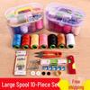 Kit de Costura Portátil de 10 Peças: Conjunto de Agulha e Linha para Remendos