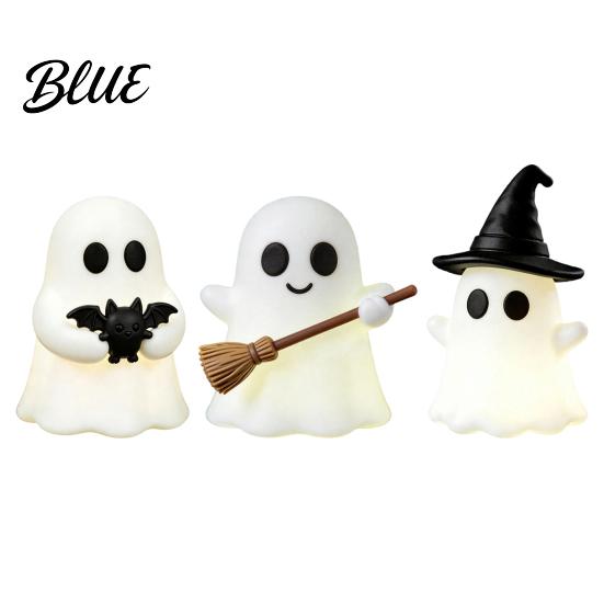 Halloween Party Accents Luminous Mini Ghost Figurines Glow in The Dark Cute PVC Statues Miniature Statue for Micro Landscape Tiered Tray Table