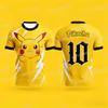 2026 Hot Sale Pikachu Jersey T-shirt Anime Pokemon Cartoon Lightning Print Short Sleeve Sport Tee Casual Summer Tops Streetwear