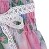 Dog Princess Dress with Floral Pattern Ruffle Sleeveless Puppy Summer Dress with Lace Bow Elastic Breathable Pet Clothes for Small Dogs Cats